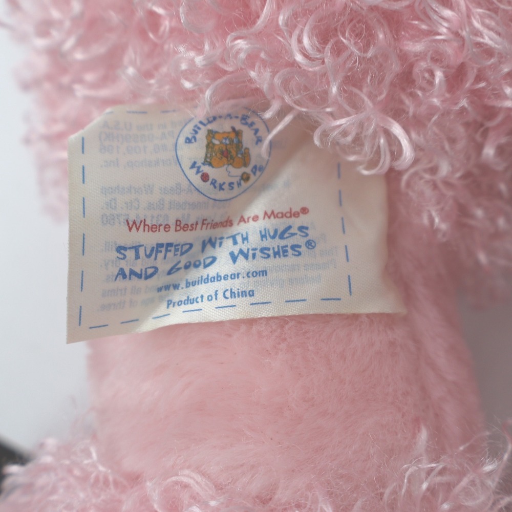 Build-A-Bear Workshop Pink Poodle Plush Stuffed Animal Curly Fur 20" Dog Toy - Picture 8 of 10